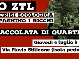 Roma, fiaccolata di quartiere "no ZTL, la crisi ecologica la paghino i ricchi"