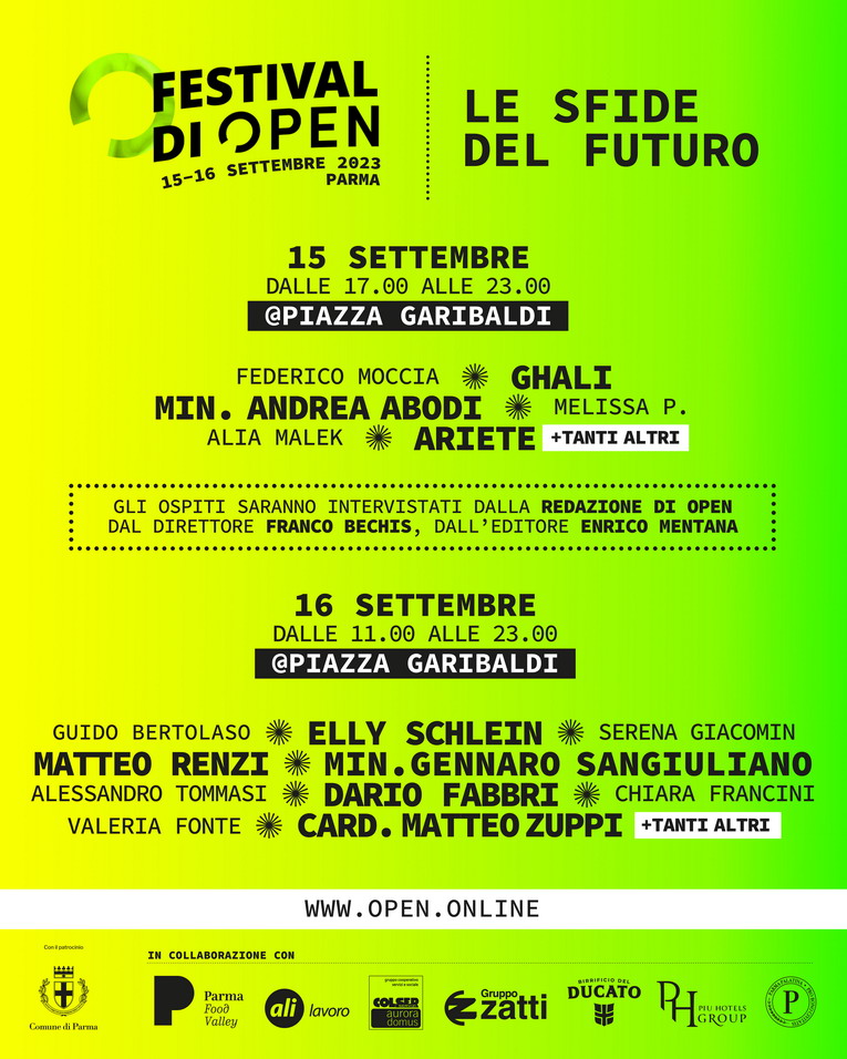 Parma, conto alla rovescia per il Festival di Open: due giorni di talk, interviste e dibattiti