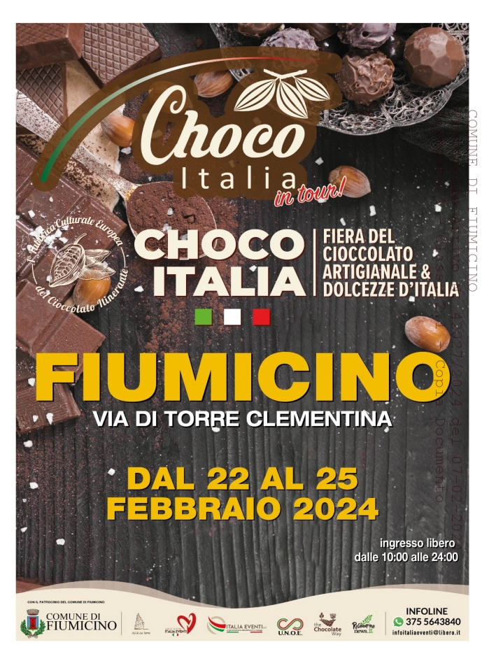 Fiumicino ospita "Choco Italia in tour" dal 22 al 25 febbraio