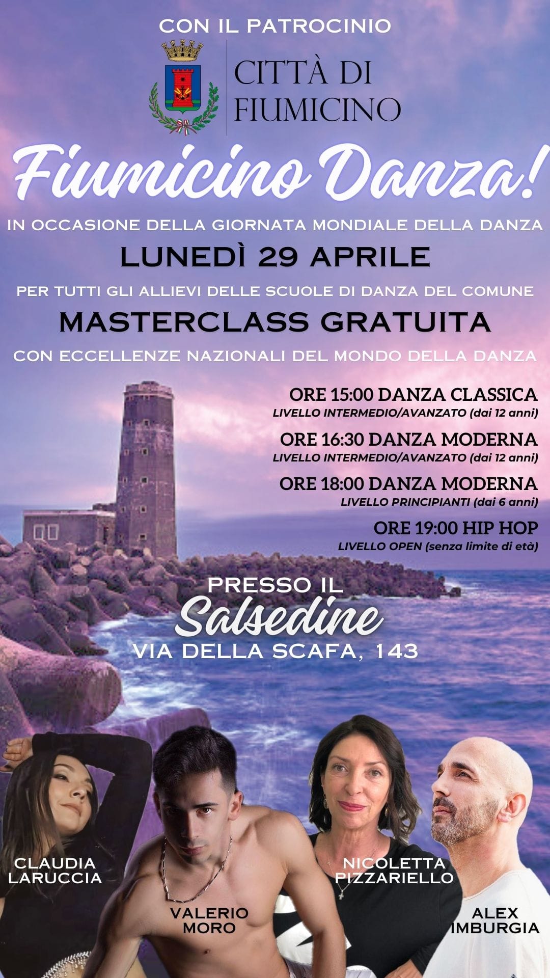 Fiumicino, il 29 aprile "Giornata mondiale della danza: masterclass gratuite di classica, moderna e hip hop