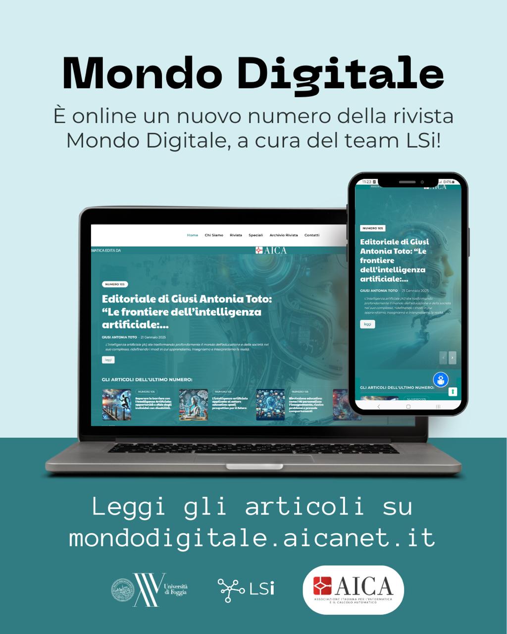 Esce il numero 105 della rivista Mondo Digitale: uno speciale sull’AI nel mondo dell’educazione