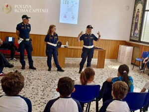 A lezioni di sicurezza stradale con la Polizia Locale di Roma Capitale nelle scuole V Municipio