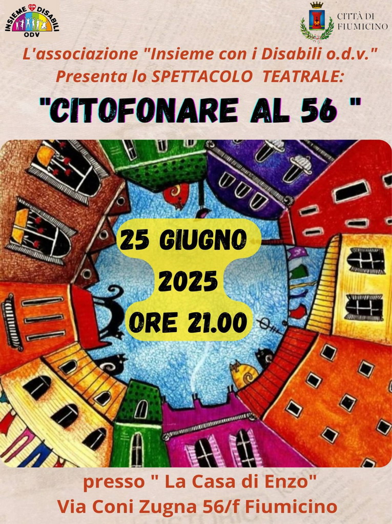Fiumicino, “Citofonare al 56”: uno spettacolo teatrale per tutti