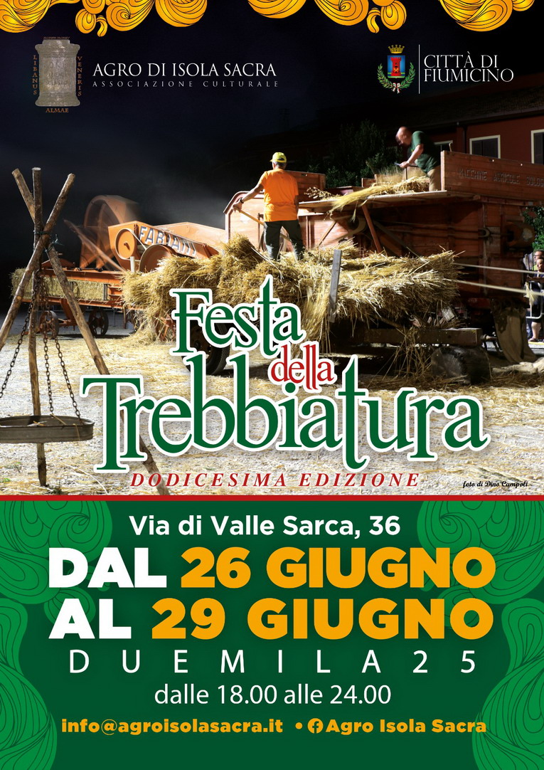 Fiumicino, Festa della Trebbiatura: quattro giorni di tradizione, cultura e divertimento dal 26 al 29 giugno