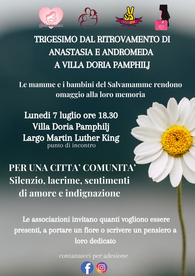 A Villa Doria Pamphilj un fiore e un gesto d’amore in ricordo di Anastasia e Andromeda