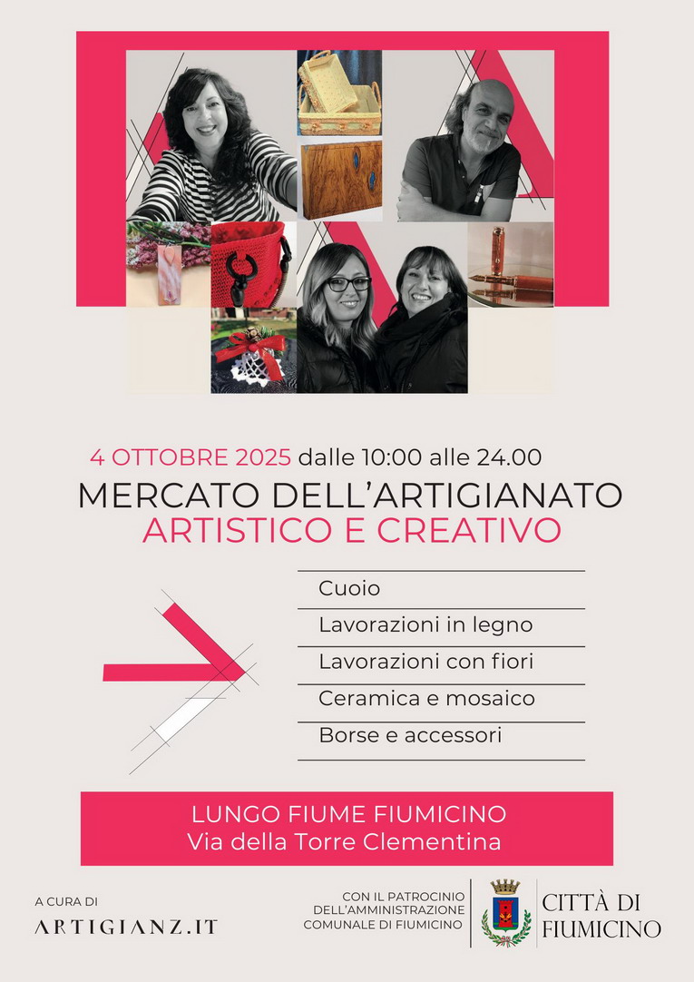 Fiumicino, torna il Mercato dell'artigianato artistico in via Torre Clementina