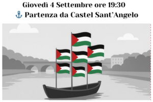 Roma, un battello sul Tevere verso Gaza: sostegno alla Global Sumud Flotilla