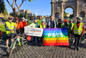 Bonessio, Presidente X Commissione Sport di Roma Capitale alla partenza di “Paciclica” promossa dall’associazione BiciLiberaTutti