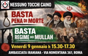 Roma, manifestazione davanti all’Ambasciata iraniana contro la pena di morte e il regime dei Mullah