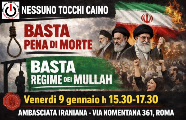 Roma, manifestazione davanti all’Ambasciata iraniana contro la pena di morte e il regime dei Mullah